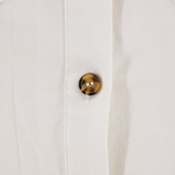 TUCKERNUCK Linen Cotton Sleeveless Button Down Steele Top White Ivory Size S - Picture 5 of 7